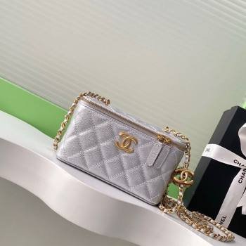 Chanel Grainy Calfskin Large Vanity with CC Chain Silver 2025 AP3940 (yezi-250812106)