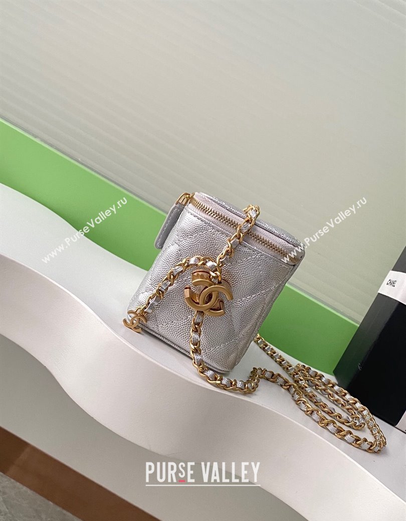Chanel Grainy Calfskin Large Vanity with CC Chain Silver 2025 AP3940 (yezi-250812106)