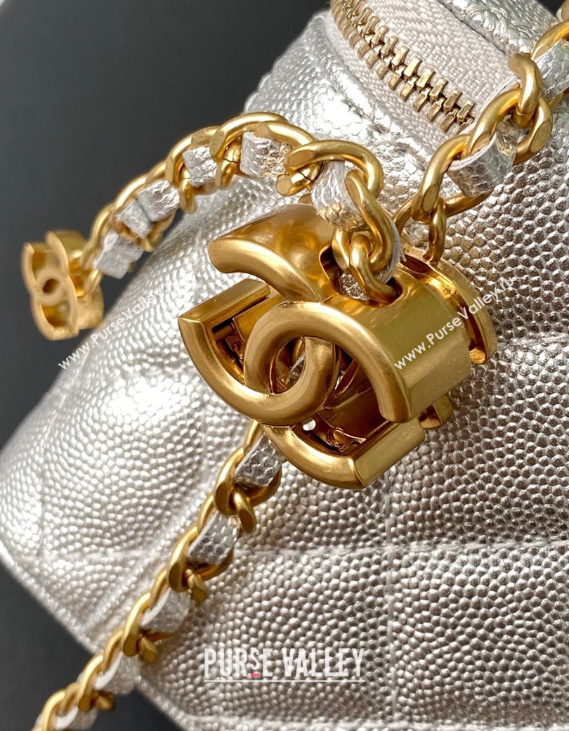 Chanel Grainy Calfskin Large Vanity with CC Chain Silver 2025 AP3940 (yezi-250812106)
