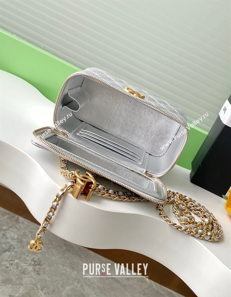 Chanel Grainy Calfskin Large Vanity with CC Chain Silver 2025 AP3940 (yezi-250812106)