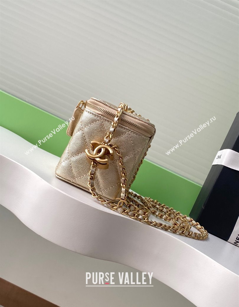 Chanel Grainy Calfskin Large Vanity with CC Chain Gold 2025 AP3940 (yezi-250812107)