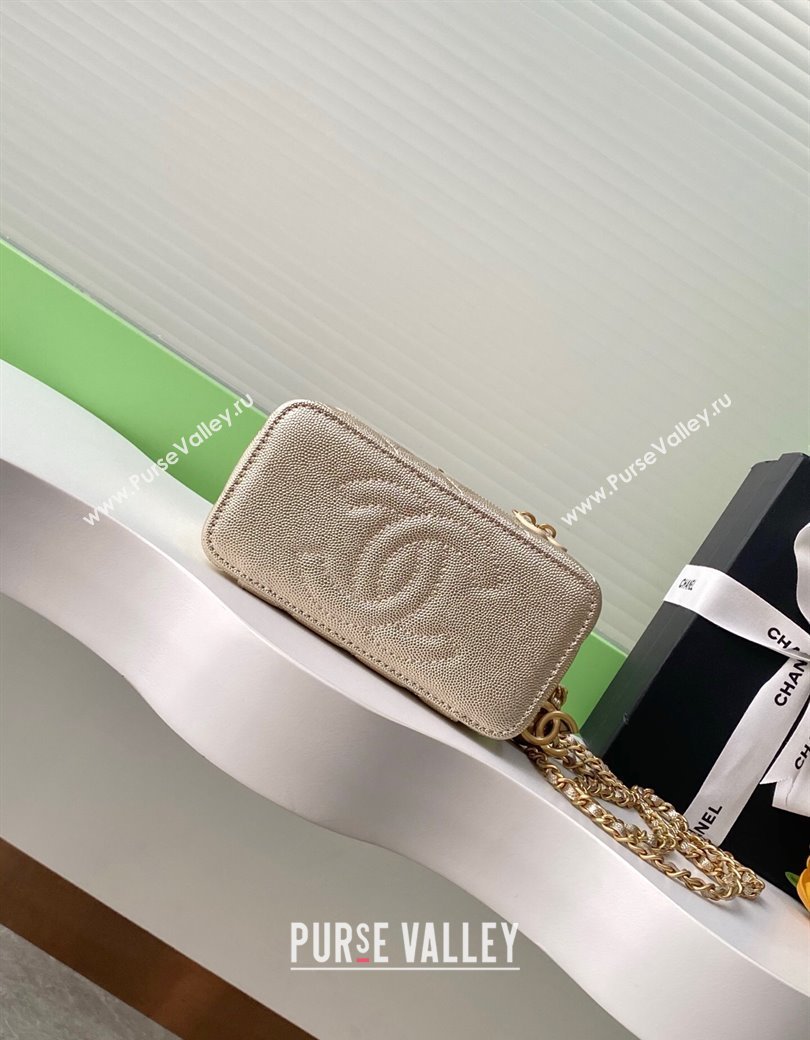 Chanel Grainy Calfskin Large Vanity with CC Chain Gold 2025 AP3940 (yezi-250812107)