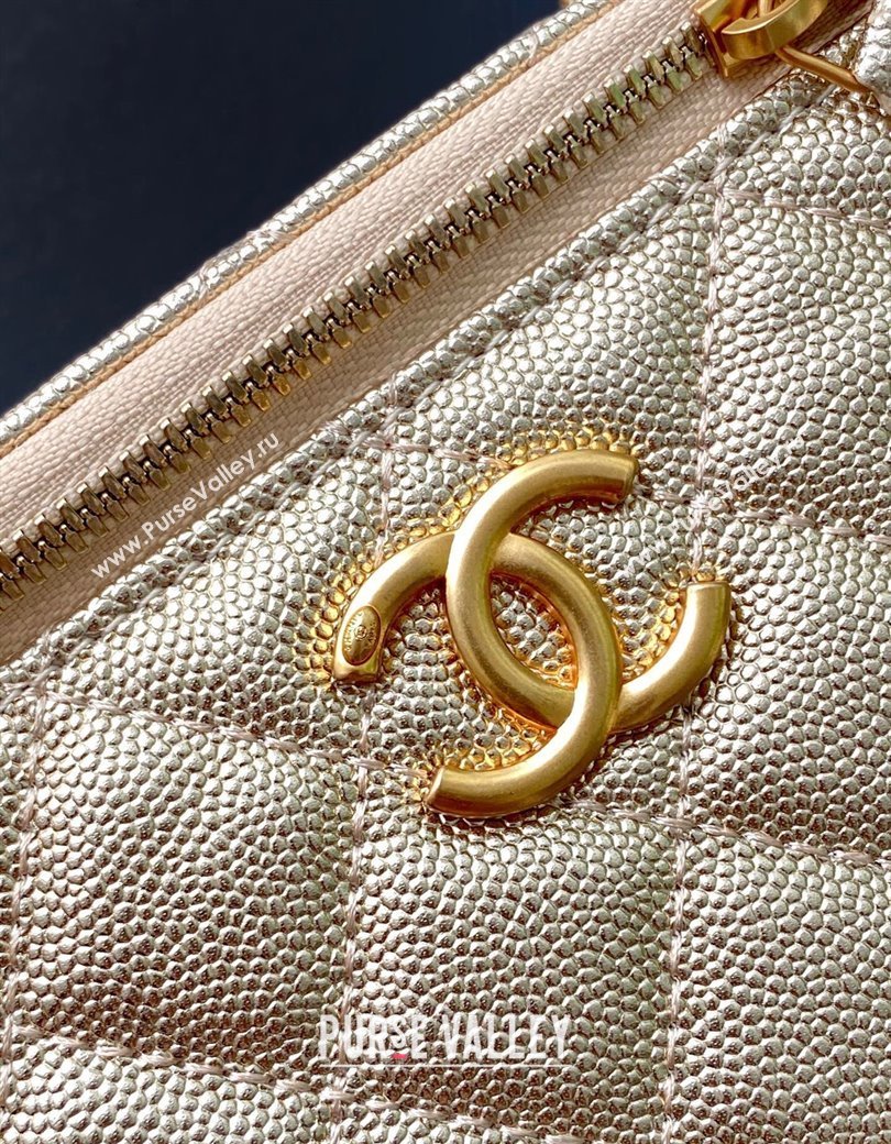 Chanel Grainy Calfskin Large Vanity with CC Chain Gold 2025 AP3940 (yezi-250812107)