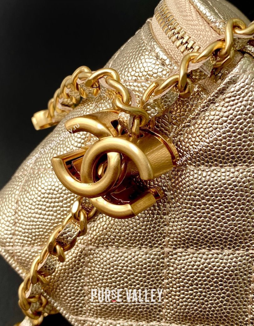 Chanel Grainy Calfskin Large Vanity with CC Chain Gold 2025 AP3940 (yezi-250812107)