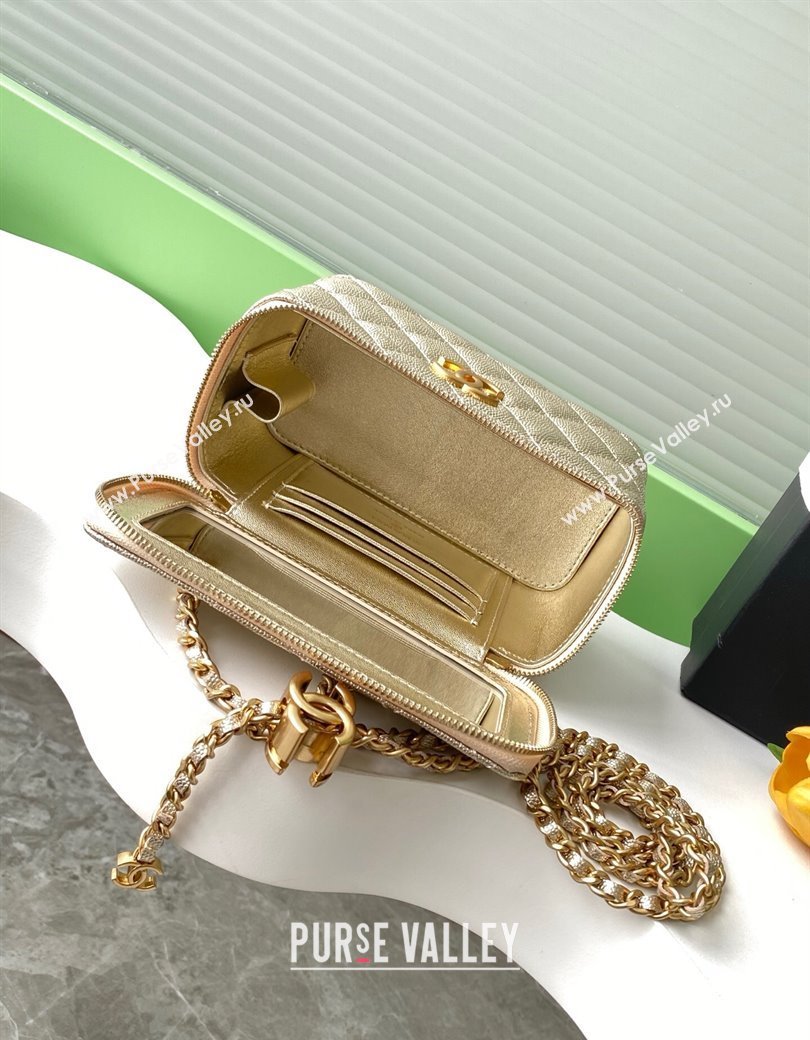 Chanel Grainy Calfskin Large Vanity with CC Chain Gold 2025 AP3940 (yezi-250812107)