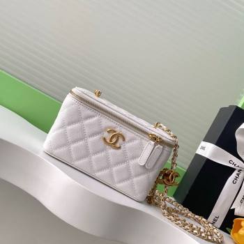 Chanel Grainy Calfskin Large Vanity with CC Chain White 2025 AP3940 (yezi-250812108)