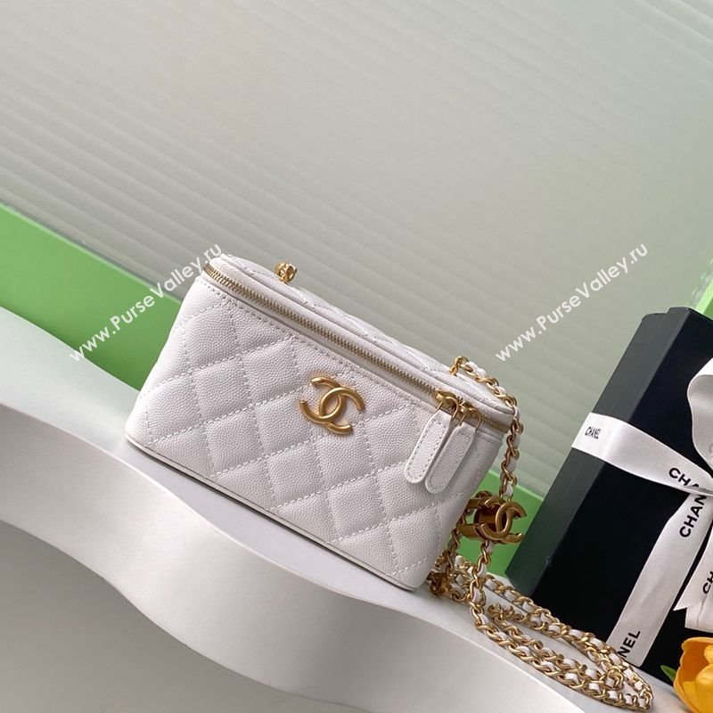 Chanel Grainy Calfskin Large Vanity with CC Chain White 2025 AP3940 (yezi-250812108)