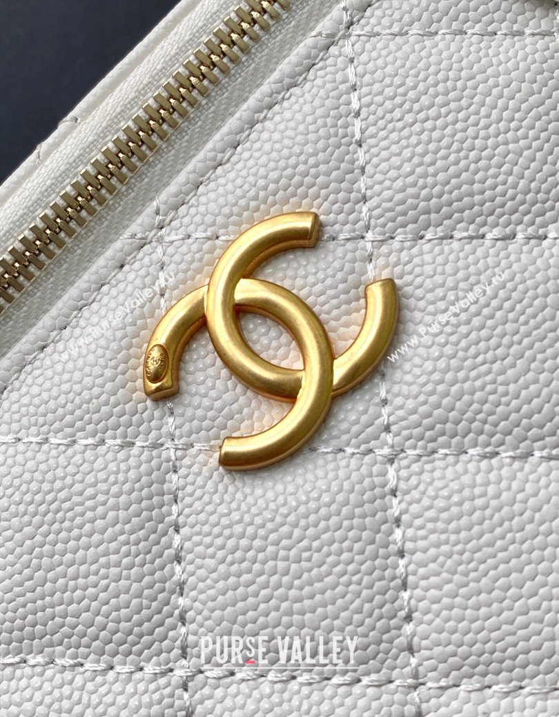 Chanel Grainy Calfskin Large Vanity with CC Chain White 2025 AP3940 (yezi-250812108)