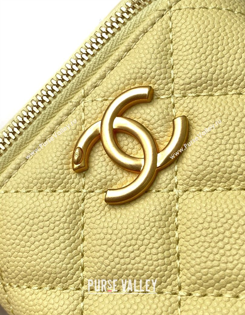 Chanel Grainy Calfskin Small Vanity with CC Chain Yellow 2025 AP3941 (yezi-250812104)