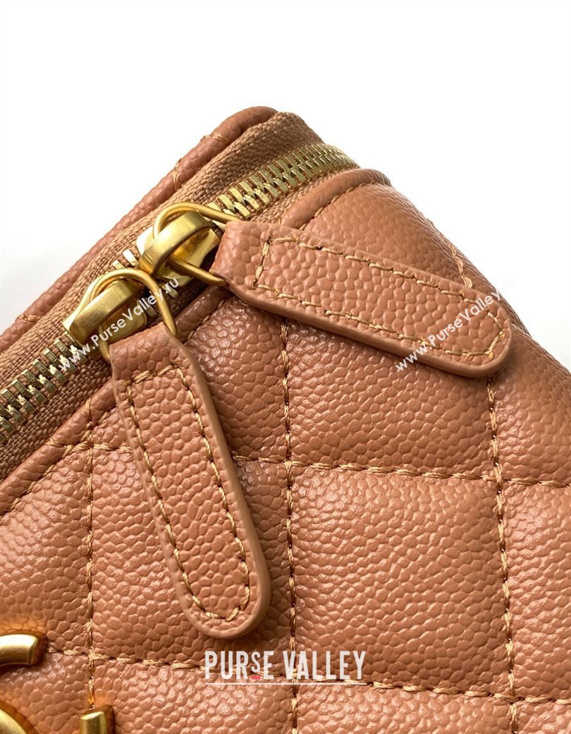 Chanel Grainy Calfskin Large Vanity with CC Chain Brown 2025 AP3940 (yezi-250812109)