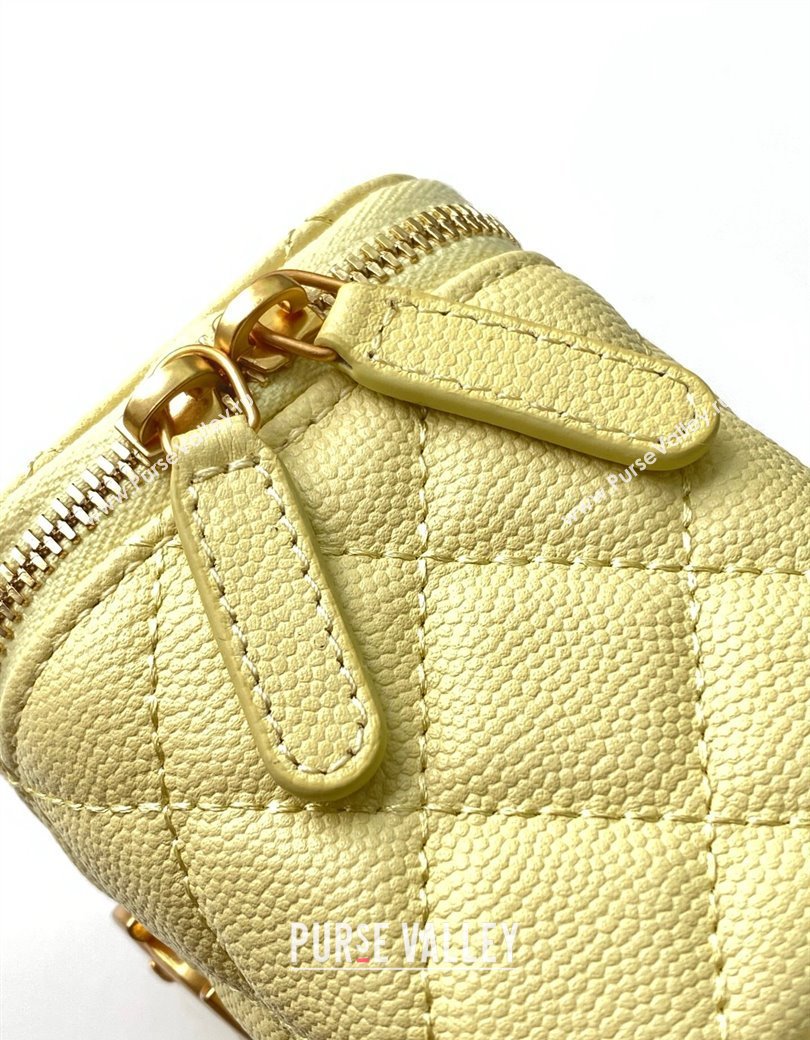 Chanel Grainy Calfskin Small Vanity with CC Chain Yellow 2025 AP3941 (yezi-250812104)