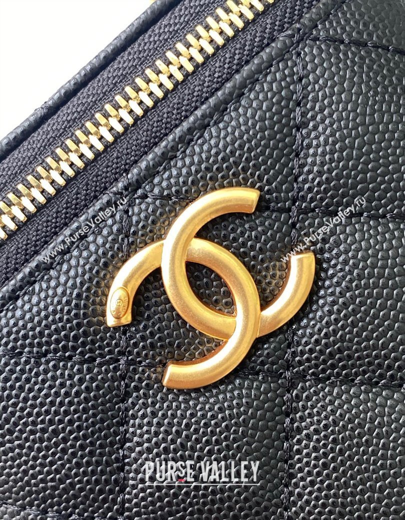 Chanel Grainy Calfskin Small Vanity with CC Chain Black 2025 AP3941 (yezi-250812105)