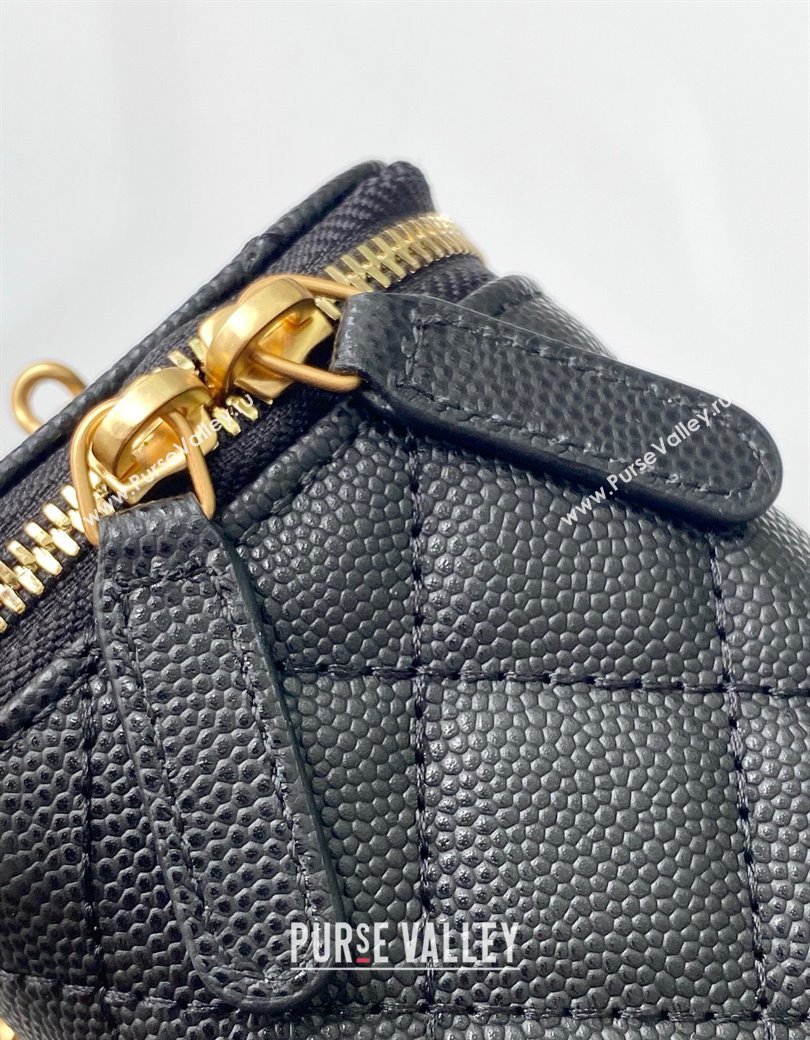 Chanel Grainy Calfskin Small Vanity with CC Chain Black 2025 AP3941 (yezi-250812105)