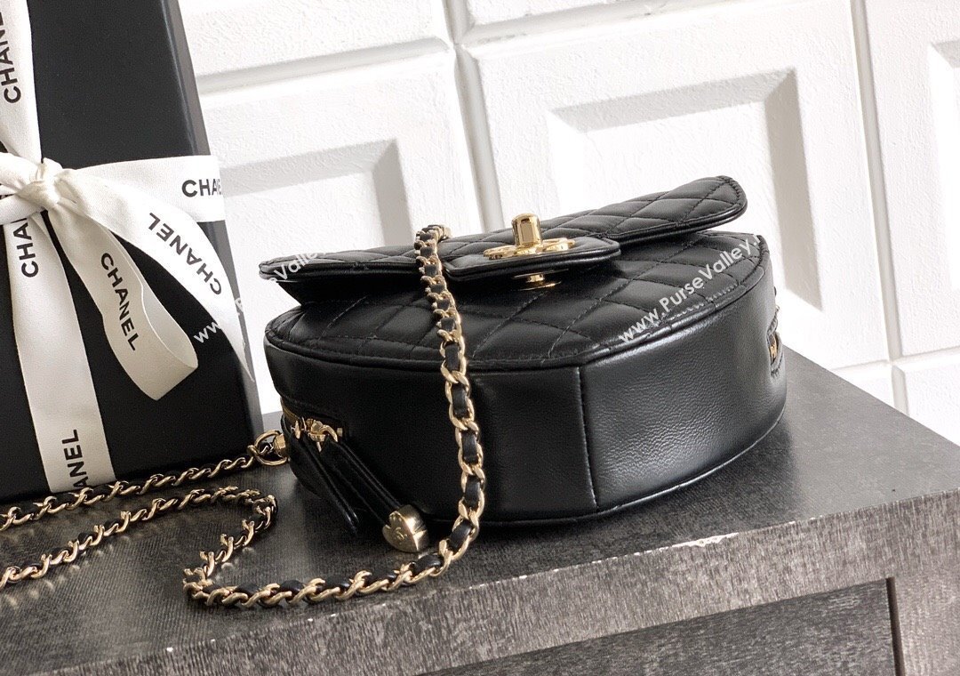 Chanel Lambskin Heart Bag Black 2025 AS5764 (yezi-250813009)