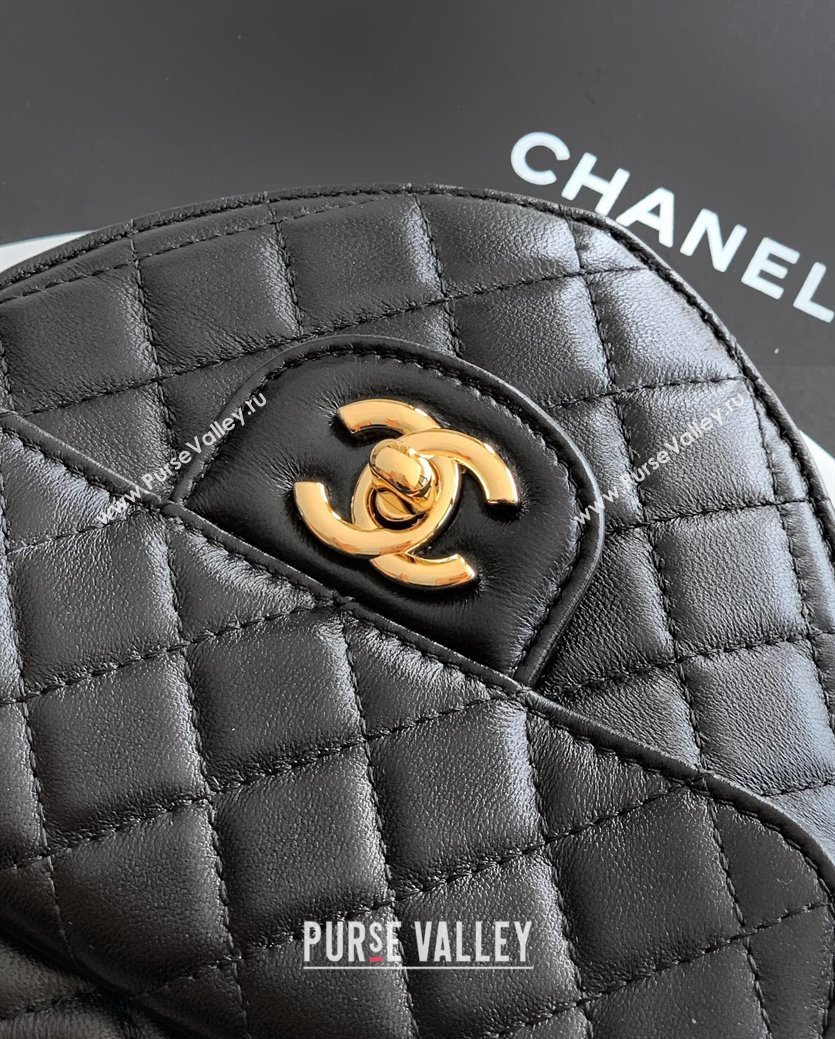 Chanel Lambskin Heart Bag Black 2025 AS5764 (yezi-250813009)