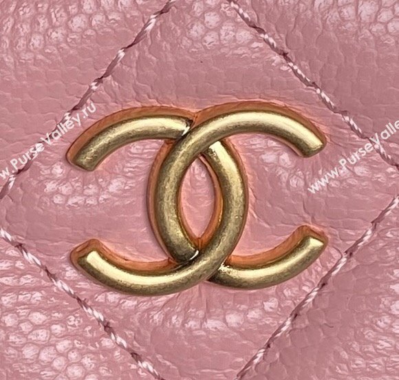 Chanel Grained Calfskin Vanity Case with Top Handle Light Pink 2025 AP4799 (yezi-250813002)