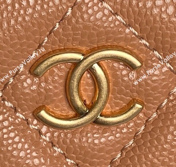 Chanel Grained Calfskin Vanity Case with Top Handle Brown 2025 AP4799 (yezi-250813003)