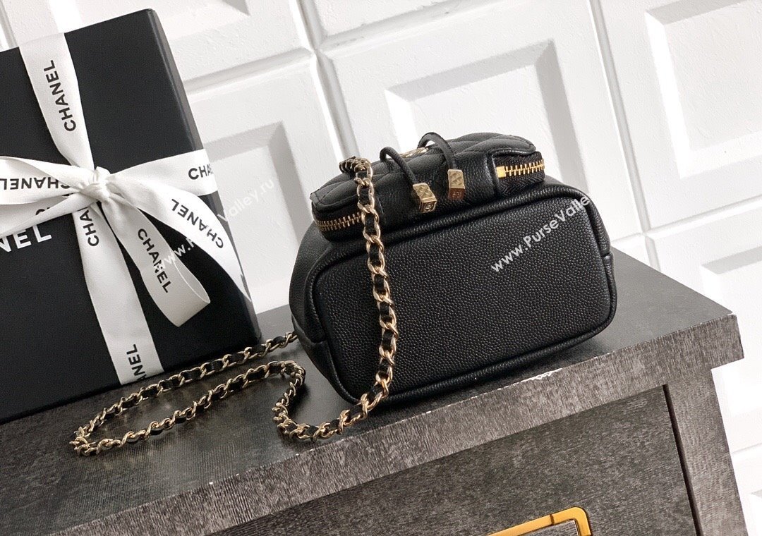 Chanel Grained Calfskin Mini Bucket Bag Black 2025 CH081301 (yezi-250813021)