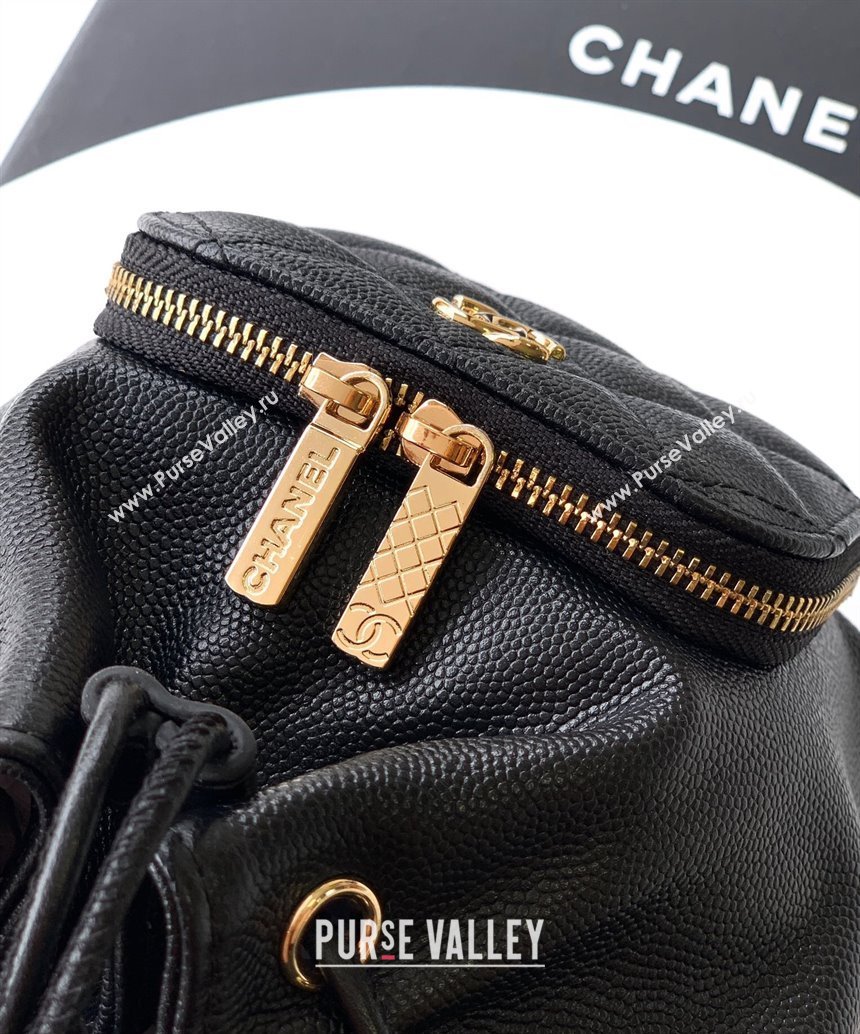 Chanel Grained Calfskin Mini Bucket Bag Black 2025 CH081301 (yezi-250813021)