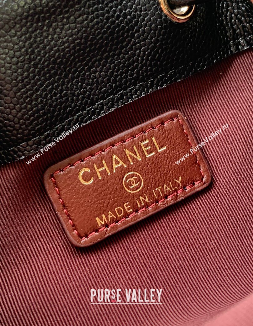 Chanel Grained Calfskin Mini Bucket Bag Black 2025 CH081301 (yezi-250813021)