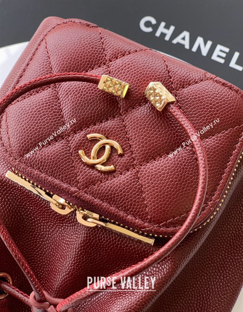 Chanel Grained Calfskin Mini Bucket Bag Burgundy 2025 CH081301 (yezi-250813022)