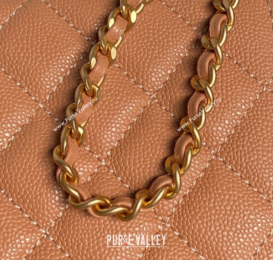 Chanel Grained Calfskin Vanity Case with Top Handle Brown 2025 AP4799 (yezi-250813003)