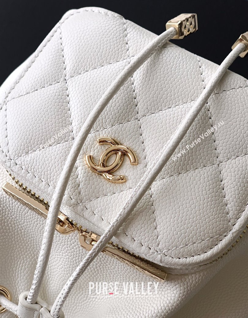 Chanel Grained Calfskin Mini Bucket Bag White 2025 CH081301 (yezi-250813023)