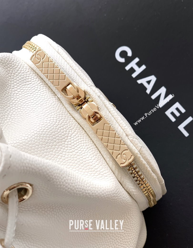 Chanel Grained Calfskin Mini Bucket Bag White 2025 CH081301 (yezi-250813023)