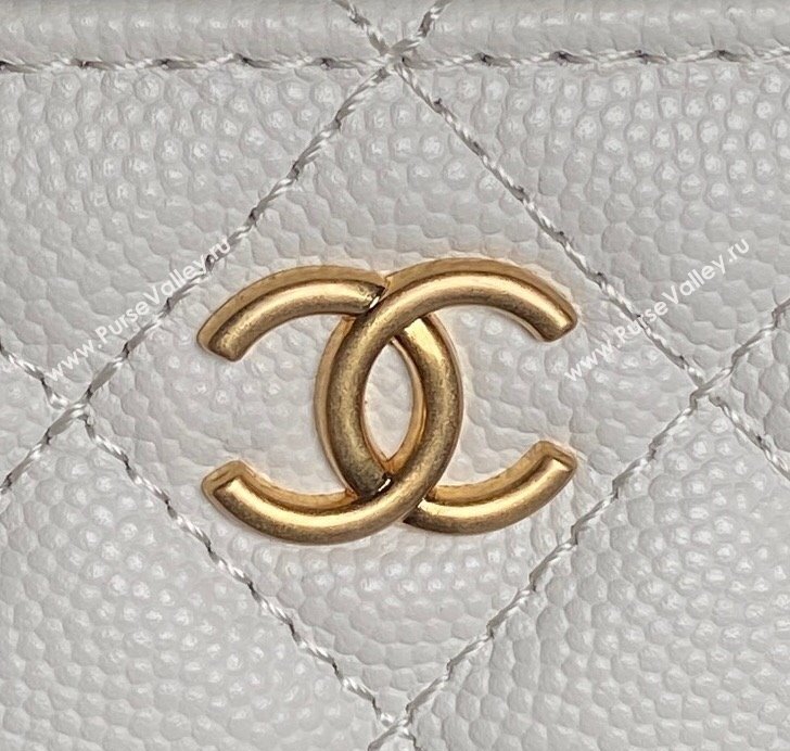 Chanel Grained Calfskin Vanity Case with Top Handle White 2025 AP4799 (yezi-250813004)