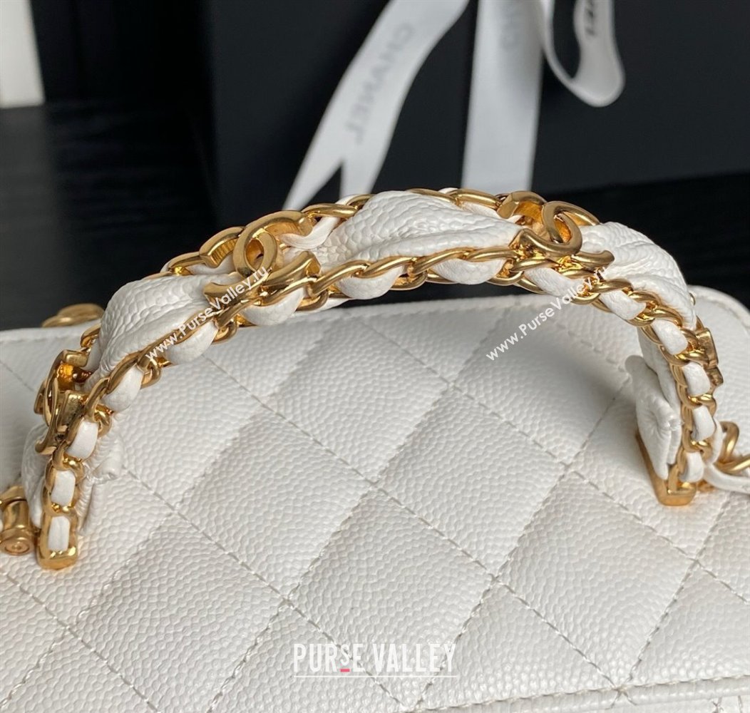 Chanel Grained Calfskin Vanity Case with Top Handle White 2025 AP4799 (yezi-250813004)