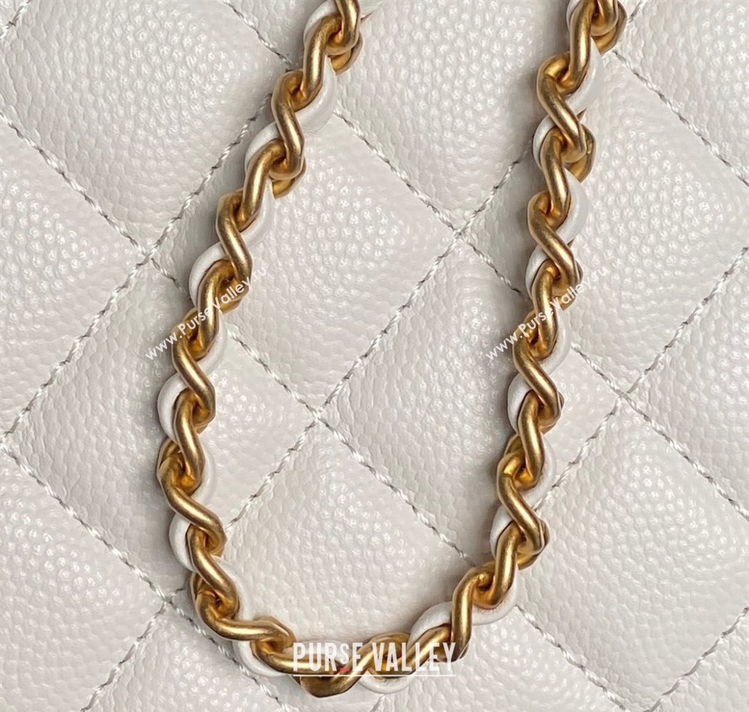 Chanel Grained Calfskin Vanity Case with Top Handle White 2025 AP4799 (yezi-250813004)