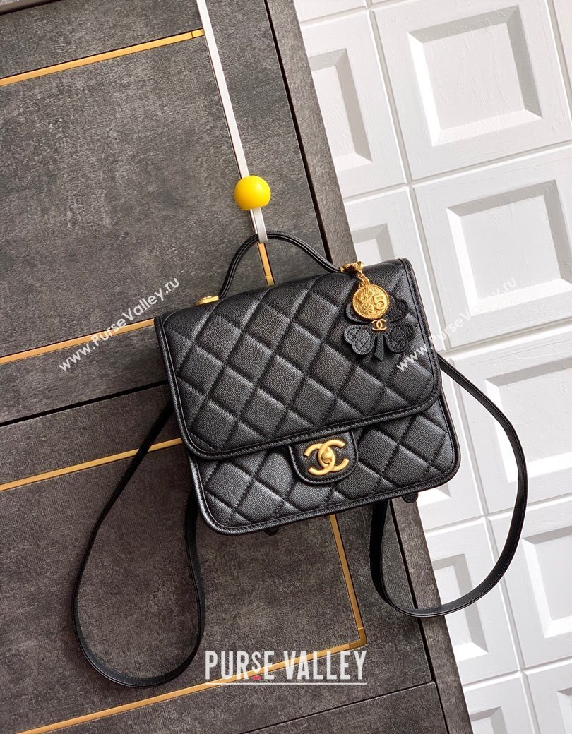 Chanel Grained Shiny Calfskin Backpack bag AS5715 Black 2025 (yezi-250813024)