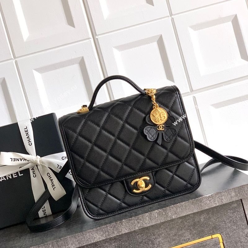 Chanel Grained Shiny Calfskin Backpack bag AS5715 Black 2025 (yezi-250813024)