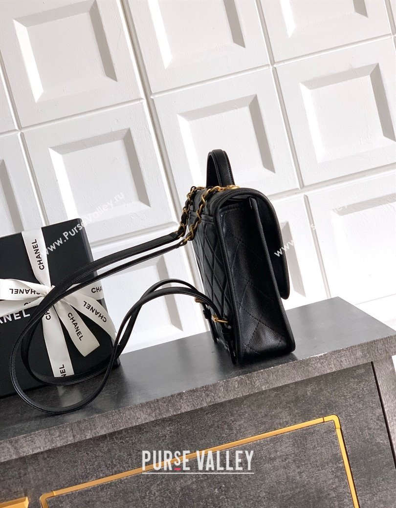 Chanel Grained Shiny Calfskin Backpack bag AS5715 Black 2025 (yezi-250813024)