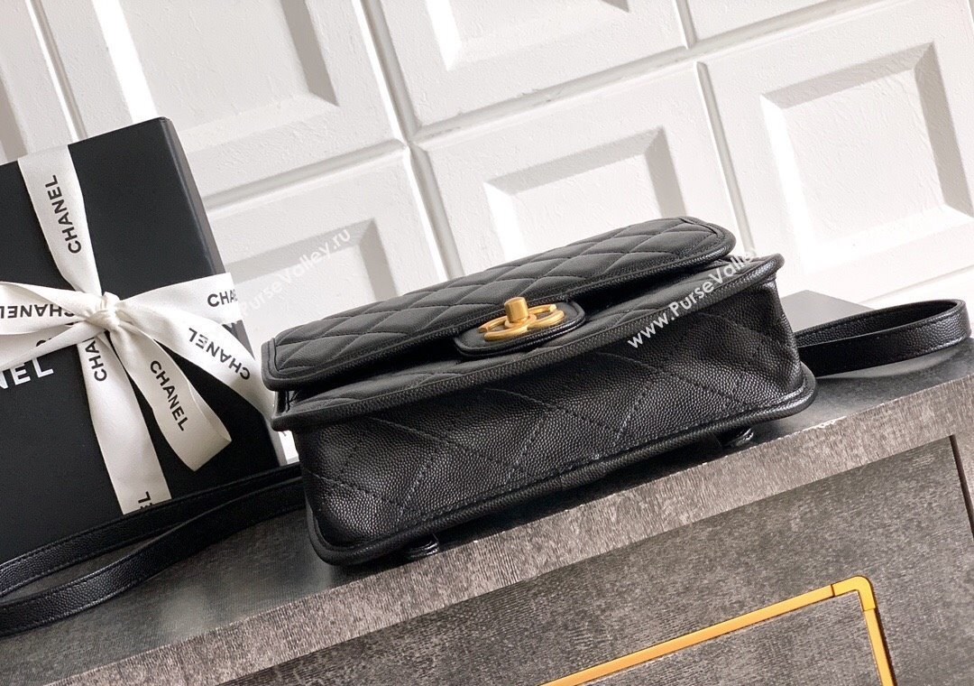 Chanel Grained Shiny Calfskin Backpack bag AS5715 Black 2025 (yezi-250813024)