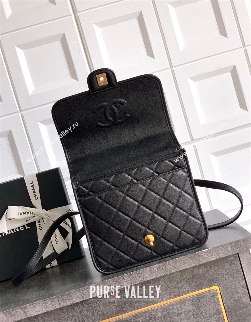 Chanel Grained Shiny Calfskin Backpack bag AS5715 Black 2025 (yezi-250813024)