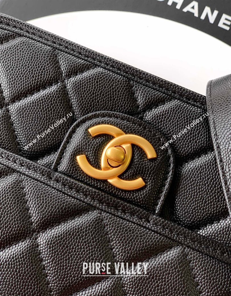 Chanel Grained Shiny Calfskin Backpack bag AS5715 Black 2025 (yezi-250813024)