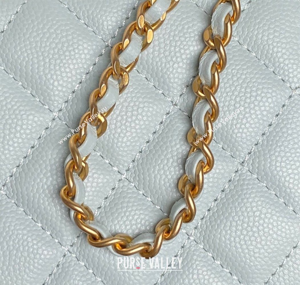 Chanel Grained Calfskin Vanity Case with Top Handle Light Blue 2025 AP4799 (yezi-250813005)