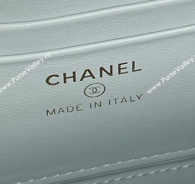 Chanel Grained Calfskin Vanity Case with Top Handle Light Blue 2025 AP4799 (yezi-250813005)