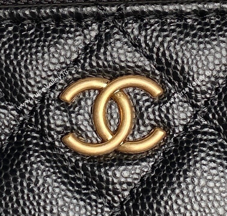 Chanel Grained Calfskin Vanity Case with Top Handle Black 2025 AP4799 (yezi-250813001)
