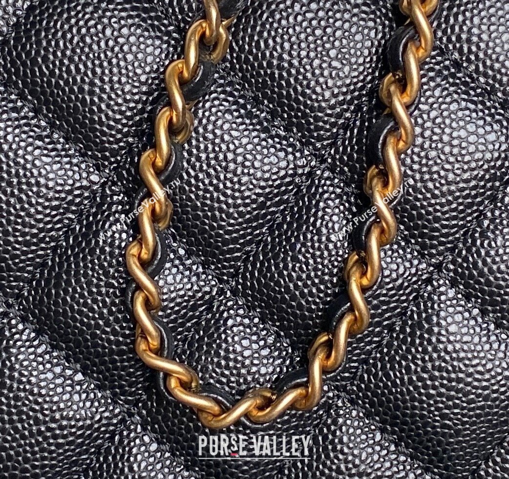 Chanel Grained Calfskin Vanity Case with Top Handle Black 2025 AP4799 (yezi-250813001)