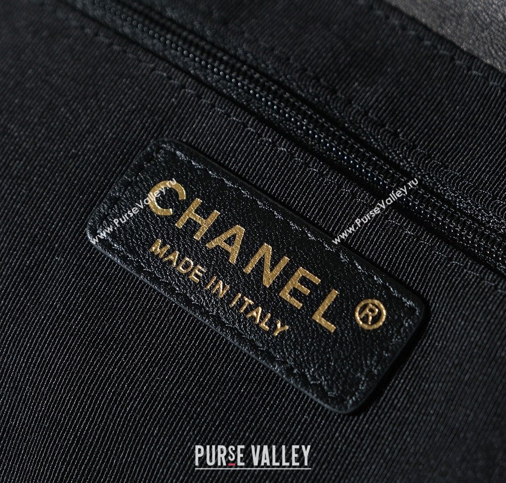 Chanel Raffia Straw and Calfskin Small Shopping Bag Beige/Black 2025 AS5951 (yezi-250813008)