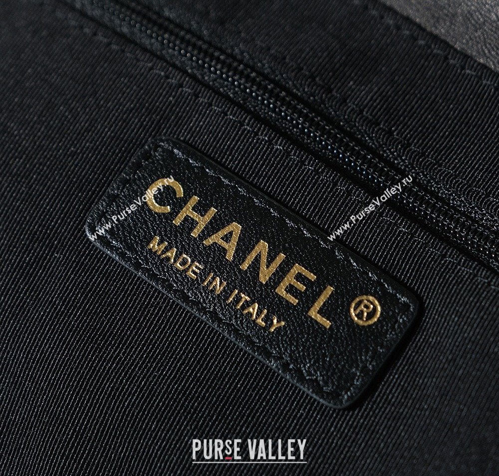 Chanel Raffia Straw and Calfskin Small Shopping Bag Beige/Black 2025 AS5951 (yezi-251010081)