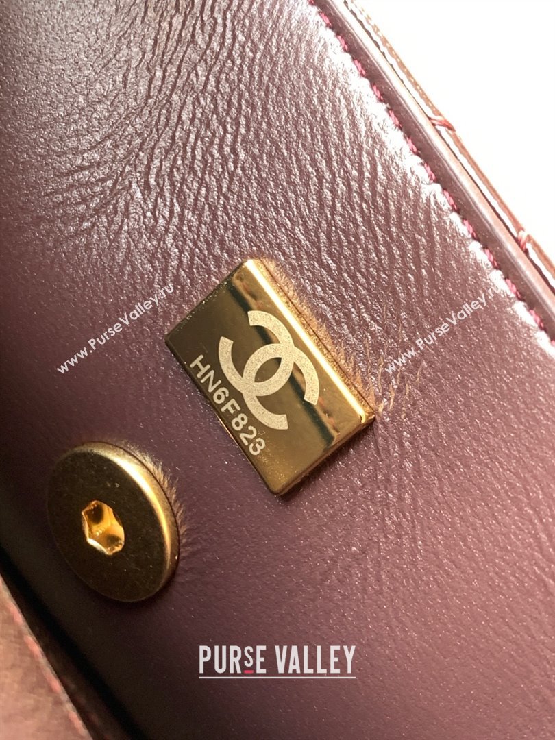 Chanel Patent Lambskin Mini Flap Bag AS5618 Dark Brown 2025 (yezi-250812004)