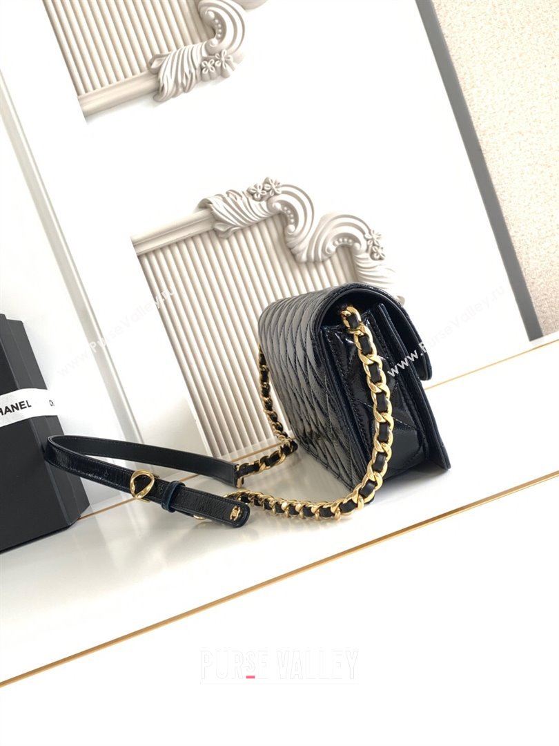 Chanel Patent Lambskin Large Flap Bag AS5642 Black 2025 (yezi-250812006)