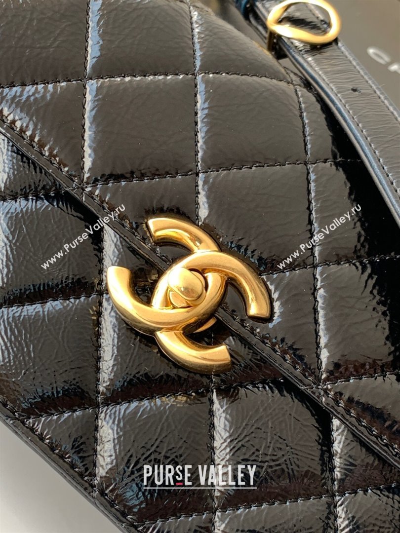 Chanel Patent Lambskin Large Flap Bag AS5642 Black 2025 (yezi-250812006)