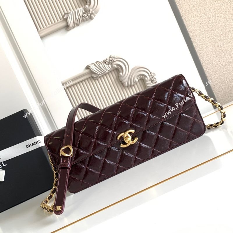 Chanel Patent Lambskin Large Flap Bag AS5642 Dark Brown 2025 (yezi-250812008)