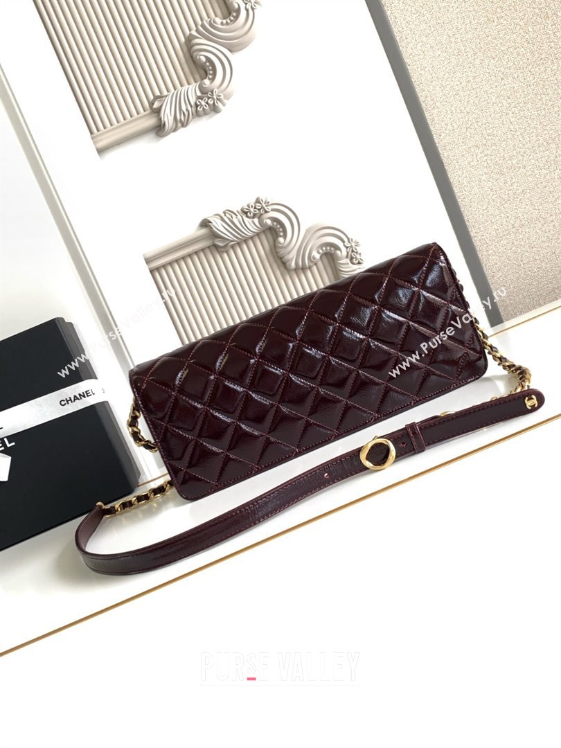 Chanel Patent Lambskin Large Flap Bag AS5642 Dark Brown 2025 (yezi-250812008)