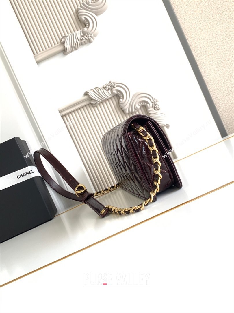 Chanel Patent Lambskin Large Flap Bag AS5642 Dark Brown 2025 (yezi-250812008)