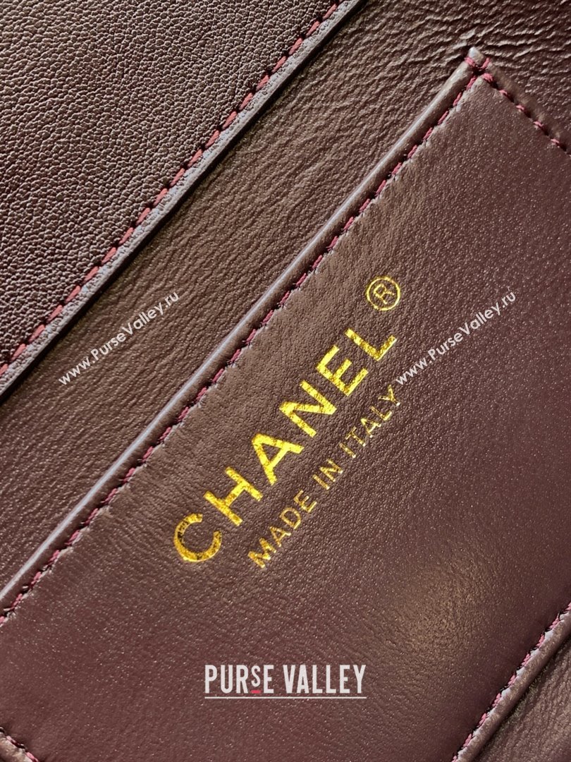 Chanel Patent Lambskin Large Flap Bag AS5642 Dark Brown 2025 (yezi-250812008)